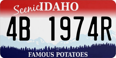 ID license plate 4B1974R
