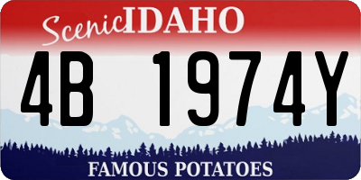 ID license plate 4B1974Y