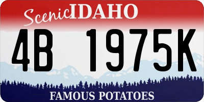 ID license plate 4B1975K