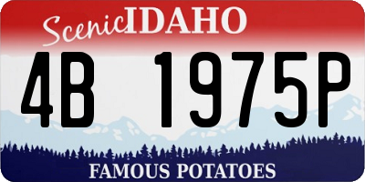 ID license plate 4B1975P