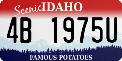 ID license plate 4B1975U