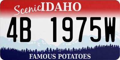 ID license plate 4B1975W