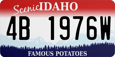 ID license plate 4B1976W