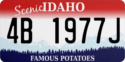ID license plate 4B1977J