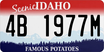 ID license plate 4B1977M