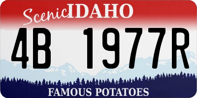 ID license plate 4B1977R