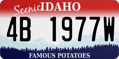 ID license plate 4B1977W