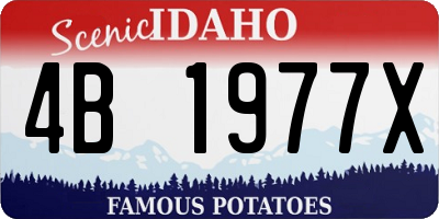 ID license plate 4B1977X