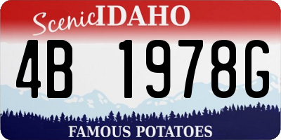 ID license plate 4B1978G
