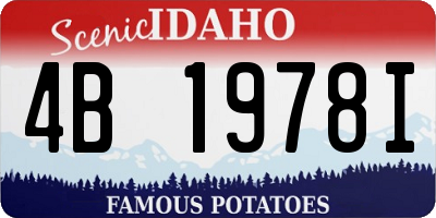 ID license plate 4B1978I