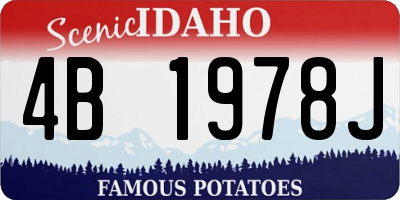 ID license plate 4B1978J