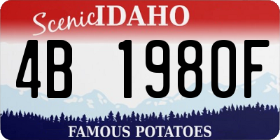 ID license plate 4B1980F