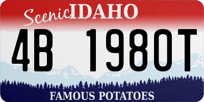 ID license plate 4B1980T