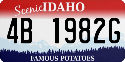 ID license plate 4B1982G