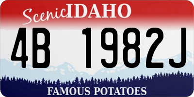 ID license plate 4B1982J
