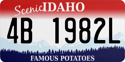 ID license plate 4B1982L