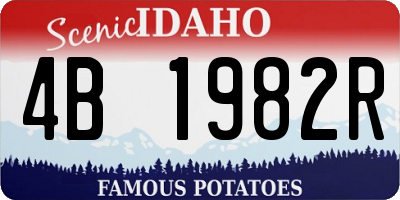 ID license plate 4B1982R