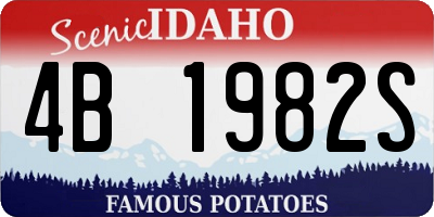 ID license plate 4B1982S