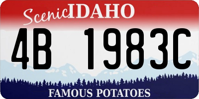 ID license plate 4B1983C