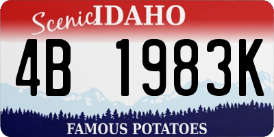 ID license plate 4B1983K