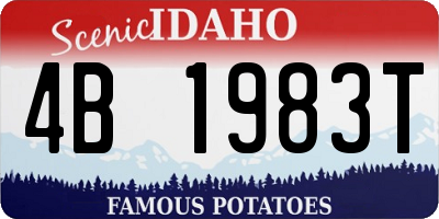 ID license plate 4B1983T