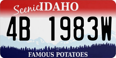 ID license plate 4B1983W