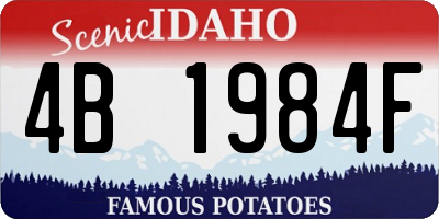 ID license plate 4B1984F