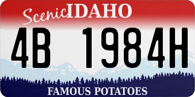 ID license plate 4B1984H