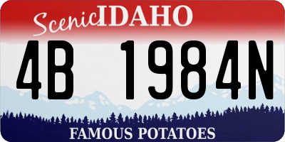 ID license plate 4B1984N