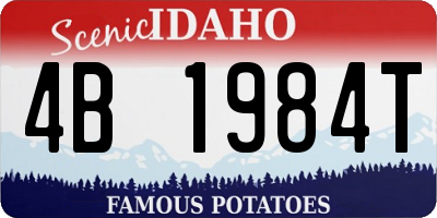ID license plate 4B1984T