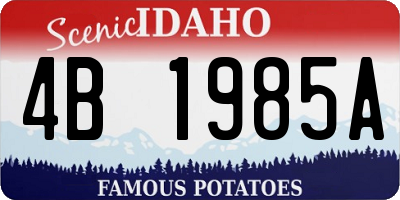 ID license plate 4B1985A