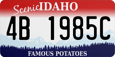 ID license plate 4B1985C