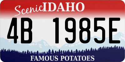 ID license plate 4B1985E