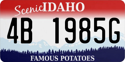 ID license plate 4B1985G