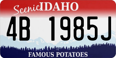 ID license plate 4B1985J