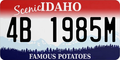 ID license plate 4B1985M