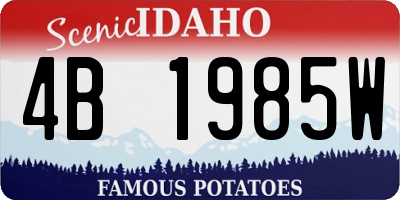 ID license plate 4B1985W