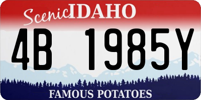 ID license plate 4B1985Y