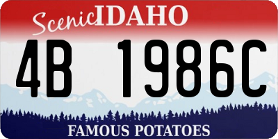 ID license plate 4B1986C