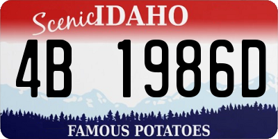 ID license plate 4B1986D