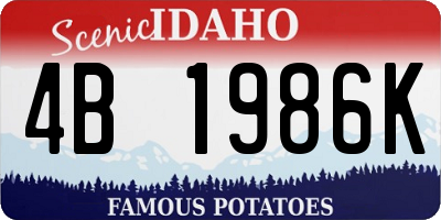 ID license plate 4B1986K