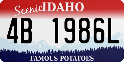 ID license plate 4B1986L