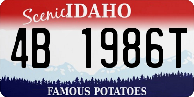 ID license plate 4B1986T