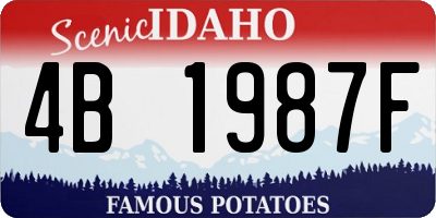 ID license plate 4B1987F