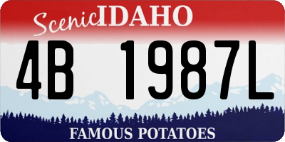 ID license plate 4B1987L