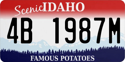 ID license plate 4B1987M