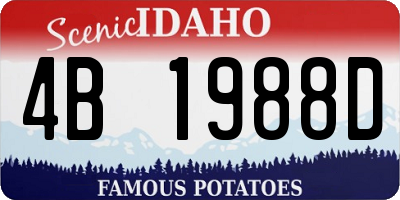 ID license plate 4B1988D