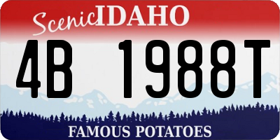 ID license plate 4B1988T
