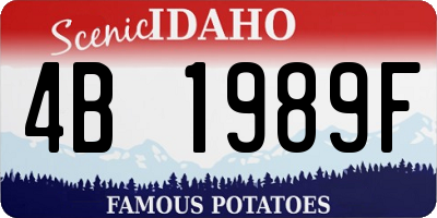 ID license plate 4B1989F