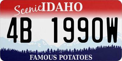 ID license plate 4B1990W
